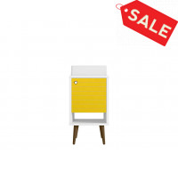 Manhattan Comfort 238BMC64 Liberty 17.71 Bathroom Vanity with Sink and Shelf in White and Yellow